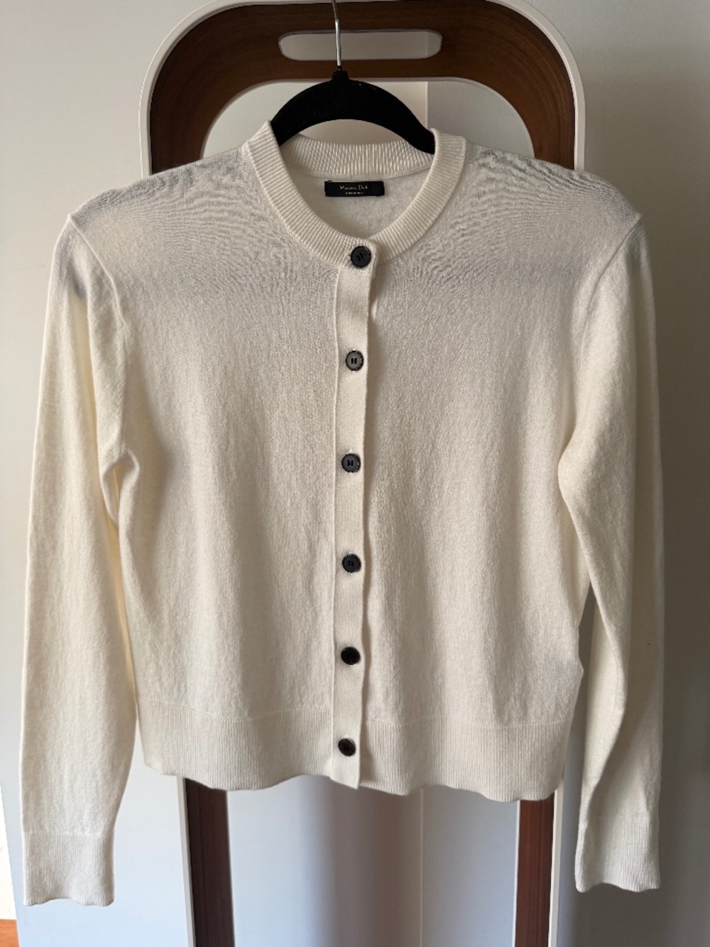 Massimo Dutti Cream Wool Cropped Cardigan XS